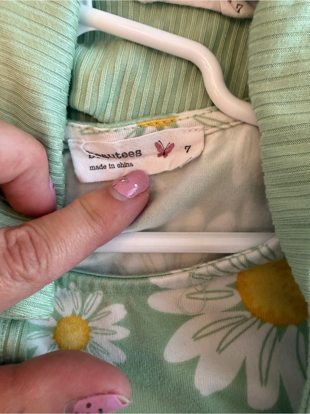 Beautees Mint Green Daisy Print Dress with Tie-Front Top - Picture 2 of 3